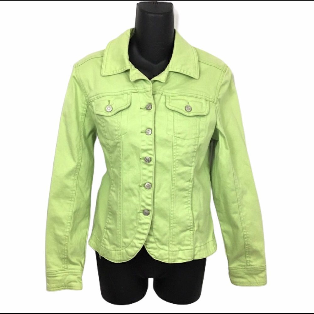 A.M.I green Cotten Jean look jacket S